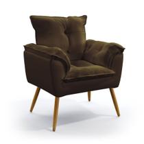 Poltrona Almofadada Decorativa Opala N-027 Veludo Marrom Chocolate Aradecor Poltrona Almofadada Decorativa Opala N-027 Veludo Marrom Chocolate Aradecor