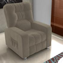 Poltrona Almofadada Reclinável Hull Veludo Cappuccino