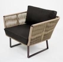 Poltrona Aluminio Área Externa Estofada Corda Nautica