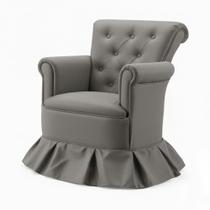 Poltrona Amamentação Aconchego Confortável Descanso Quarto Bebê Suede Cinza Poltrona Amamentação Aconchego Confortável Descanso Quarto Bebê Suede Cinza
