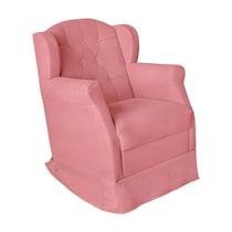 Poltrona Amamentação Balanço Confortável Suede Ariel Rosê Poltrona Amamentação Balanço Confortável Suede Ariel Rosê
