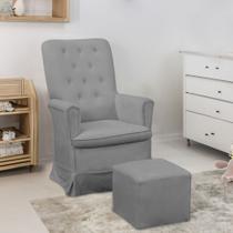 Poltrona Amamentação Balanço para Quarto Claudia com Puff Amo Estofados
