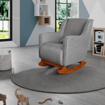 Poltrona Amamentação C / Balanço Cadeira Descanso Aquila Linho Cinza - Twdecora Poltrona Amamentação C / Balanço Cadeira Descanso Aquila Linho Cinza - Twdecora
