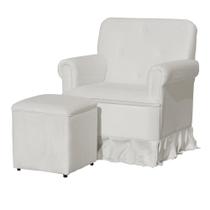 Poltrona Amamentação Com Puff Laura Suede Bege - LM DECOR Poltrona Amamentação Com Puff Laura Suede Bege - LM DECOR