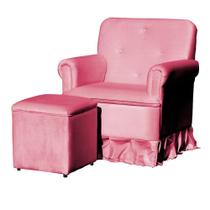Poltrona Amamentação Com Puff Laura Suede Rosa - LM DECOR Poltrona Amamentação Com Puff Laura Suede Rosa - LM DECOR