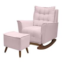 Poltrona Amamentação De Balanço Helena + Puff Linho Quarto Poltrona Amamentação De Balanço Helena + Puff Linho Quarto