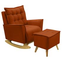 Poltrona Amamentação De Balanço Helena + Puff Veludo Quarto Poltrona Amamentação De Balanço Helena + Puff Veludo Quarto