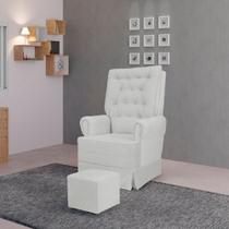 Poltrona Amamentação Eloa com Puff Bouclê Pérola