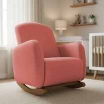Poltrona Amamentação Jhessy Suede D03 Balanço Suave Estrutura Madeira Rosê D'Rossi Poltrona Amamentação Jhessy Suede D03 Balanço Suave Estrutura Madeira Rosê D'Rossi