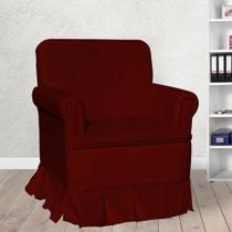 Poltrona Amamentação Laura Suede Bordo - LM DECOR