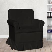 Poltrona Amamentação Laura Suede Preto - LM DECOR