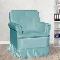 Poltrona Amamentação Laura Veludo Azul Turquesa - LM DECOR Poltrona Amamentação Laura Veludo Azul Turquesa - LM DECOR