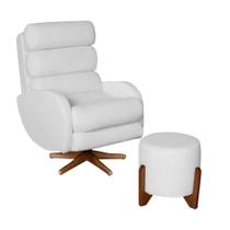 Poltrona Amamentação Maitê Premium Com Balanço Puff Redondo