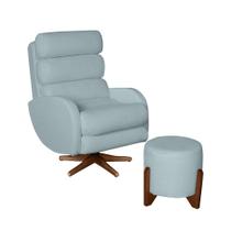 Poltrona Amamentação Maitê Premium Com Balanço Puff Redondo