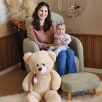 Poltrona Amamentação Organica - Organite Com Puff Fixa Boucle Verde Sálvia - Larbelle Móveis Poltrona Amamentação Organica - Organite Com Puff Fixa Boucle Verde Sálvia - Larbelle Móveis