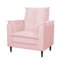 Poltrona Amamentação Pés Madeira Maciça Suede Herrero Poltrona Amamentação Pés Madeira Maciça Suede Herrero