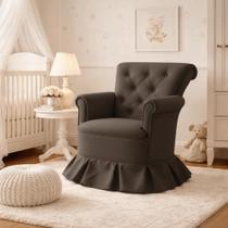 Poltrona Amamentação Quarto Bebê Confortável Descanso Sala Leitura Suede Cor:Suede Marrom