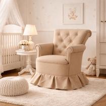 Poltrona Amamentação Quarto Bebê Confortável Descanso Sala Leitura Suede Cor:Suede Rosa