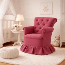Poltrona Amamentação Quarto Bebê Confortável Descanso Sala Leitura Suede Cor:Suede Rosa