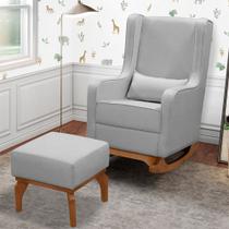 Poltrona Amamentação Retrô Balanço Com Puff Movellu Home Poltrona Amamentação Retrô Balanço Com Puff Movellu Home