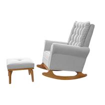 Poltrona Amamentação Retro Paris Com Balanço e Puff