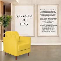 Poltrona Angelina Confortavel Luxo reforçada Suede Amarelo