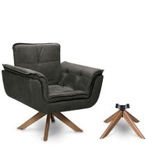 Poltrona Argus Base Palito Giratória 01 Lugar Bisart