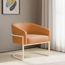 Poltrona Arielle Industrial Sintético Pu Espuma D26 Caramelo D'Rossi Poltrona Arielle Industrial Sintético Pu Espuma D26 Caramelo D'Rossi