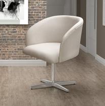 Poltrona Atenas Base Giratória de Alumínio Sala de Estar Poltrona Atenas Base Giratória de Alumínio Sala de Estar