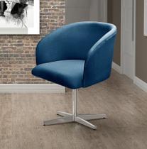 Poltrona Atenas Base Giratória de Alumínio Sala de Estar