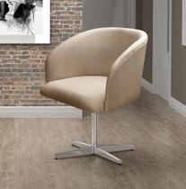 Poltrona Atenas Base Giratória de Alumínio Sala de Estar