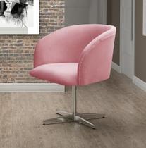 Poltrona Atenas Base Giratória de Alumínio Sala de Estar