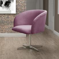 Poltrona Atenas Base Giratória de Alumínio Sala de Estar