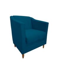 Poltrona Átila Decorativa Sala Suede Azul Royal