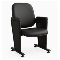 Poltrona Auditório Rebatível 01 Lugar Linha Premium - material sintético Preto - 38101