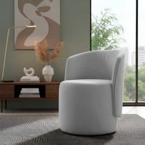 Poltrona Aura Decorativa Orgânica Bouclé Premium De Luxo Para Sala Quarto Recepção Formato Cilíndrico Design Escultural