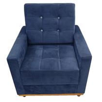 Poltrona Austria em Linho com Almofada Solta União Cor Azul Poltrona Austria em Linho com Almofada Solta União Cor Azul