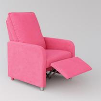 Poltrona Babi Reclinavel Estética ou Amamentação Suede Rosa