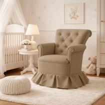 Poltrona Balanço Amentação Quarto Confortável Descanso Sala Leitura Suede Cappuccino Poltrona Balanço Amentação Quarto Confortável Descanso Sala Leitura Suede Cappuccino