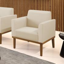 Poltrona Base de Madeira Fixa Castanho Marisa material sintético D03 - DRossi