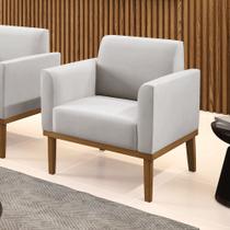 Poltrona Base de Madeira Fixa Castanho Marisa Veludo D03 - DRossi