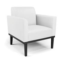 Poltrona Base De Madeira Fixa Preto Marisa material sintético D03 - D'rossi Cor Branco Poltrona Base De Madeira Fixa Preto Marisa material sintético D03 - D'rossi Cor Branco