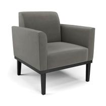 Poltrona Base De Madeira Fixa Preto Marisa Suede - D'Rossi Grafite Poltrona Base De Madeira Fixa Preto Marisa Suede - D'Rossi Grafite