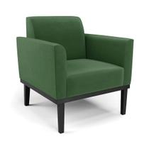 Poltrona Base De Madeira Fixa Preto Marisa Suede - D'Rossi Verde