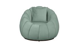 Poltrona Base Giratória Concha + Almofada Veludo Acqua