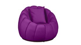 Poltrona Base Giratória Concha + Almofada Veludo Roxo