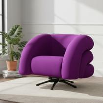 Poltrona Base Giratória e Balanço Micheli Veludo Roxo Poltrona Base Giratória e Balanço Micheli Veludo Roxo