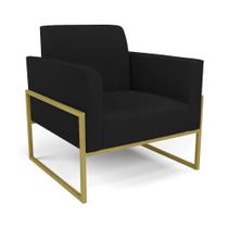 Poltrona Base Industrial Alta Dourado Marisa Linho D03 - D'Rossi
