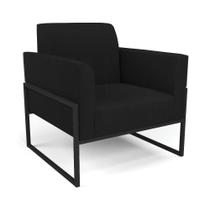 Poltrona Base Industrial Alta Preto Marisa Linho Preto A79 D03 - D'rossi