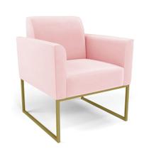 Poltrona Base Industrial Dourado Marisa Suede